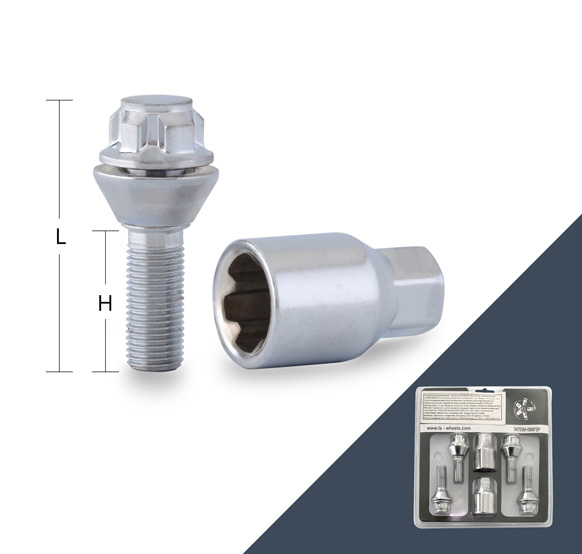 Болт секретный M12x1,25 bs-ls-10 (55/27, конус PCD, 4+2 ключа, CH, 54705M-06MFSP)