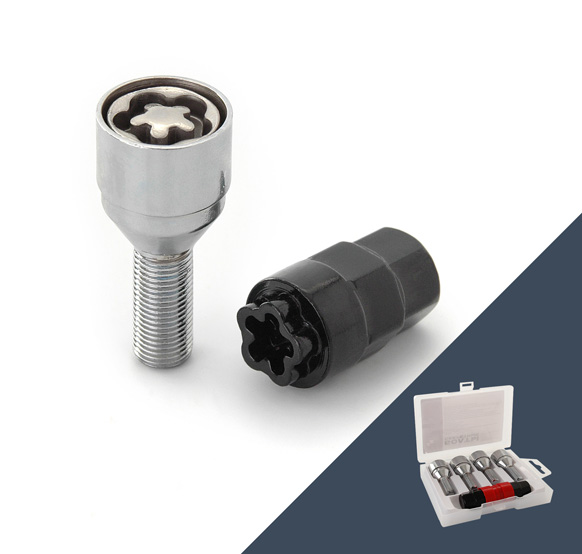 Болт секретный M12x1,25 bs-ls-12-1 (47/28, конус, 4+2 ключа, пластиковая коробка, CH, JN-622)