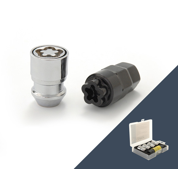 Гайка секретная M12x1,5 gs-ls-18-1 (36, конус, закрытая, 4+2 ключа, пластиковая коробка, CH, JN-619)